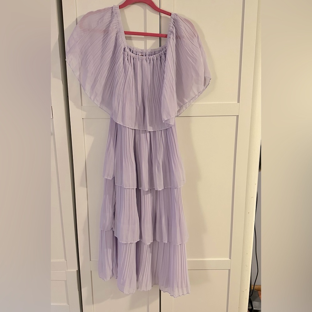 Purple off the shoulder dress!